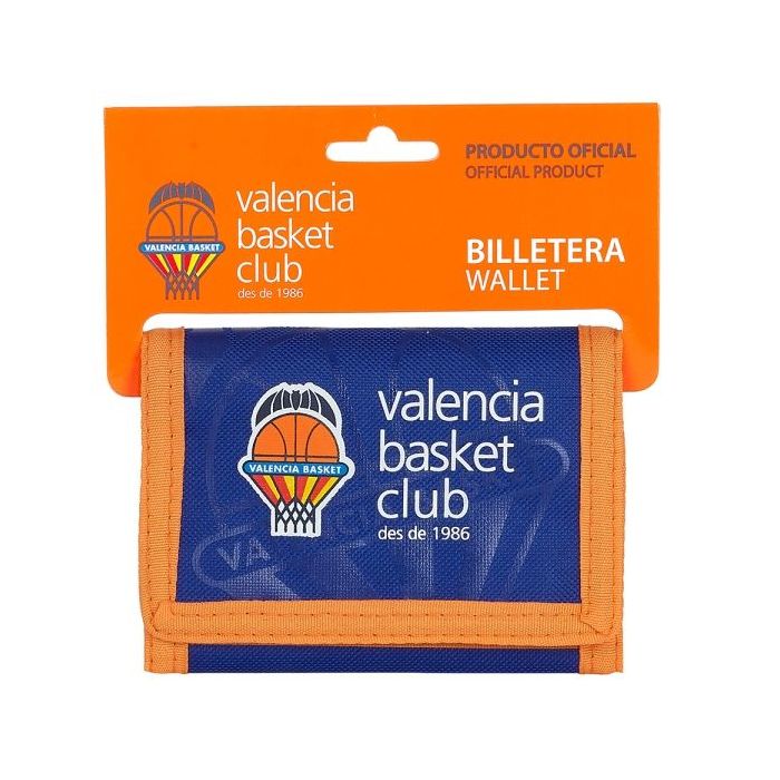 Safta Valencia Basket Billetera - Cabecera para Colgar - Cierre con Velcro - Multiples Compartimentos - Bolsillo para Monedas - 125x10x95mm - Color Azul Oscuro