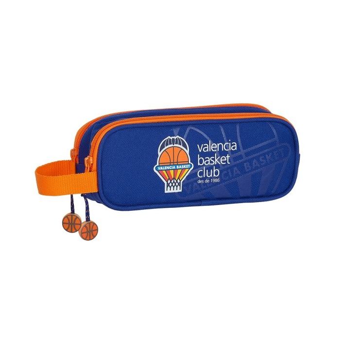 Safta Valencia Basket Portatodo - 2 Compartimentos con Cremalleras - Asa Lateral - 1L - 210x60x80mm - Color Azul Oscuro