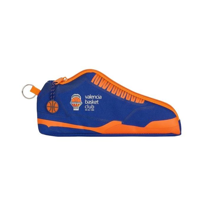 Safta Valencia Basket Portatodo - Cremallera - Anilla Metalica - 0.5L - 240x20x100mm - Color Azul Oscuro