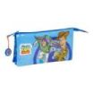 Safta Toy Story Good Vibes Portatodo - 3 Compartimentos con Cremalleras - Bolsillo Interior - 0.60L - 220x30x120mm - Color Azul