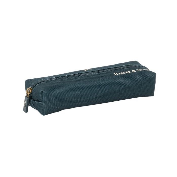 Safta Harper and Neyer Portatodo - Cremallera - Goma Elastica - 0.53L - 220x70x40mm - Color Azul Marino