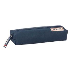 Safta el Ganso Eclipse Portatodo - Cremallera - Goma Elastica - Material Resistente - 0.53L - 220x70x40mm - Color Azul Marino