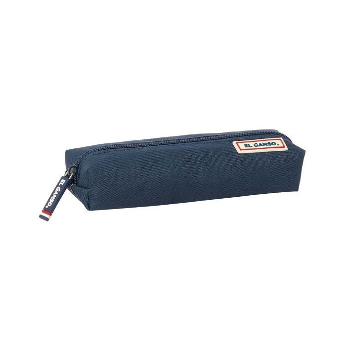 Safta el Ganso Eclipse Portatodo - Cremallera - Goma Elastica - Material Resistente - 0.53L - 220x70x40mm - Color Azul Marino