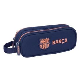 Safta F.C.Barcelona 2ª Equipacion Portatodo - 2 Compartimentos con Cremalleras - Asa Lateral - 1L - 210x60x80mm - Color Azul Marino