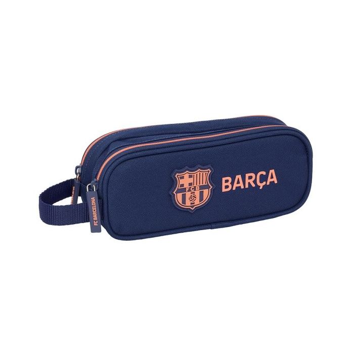 Safta F.C.Barcelona 2ª Equipacion Portatodo - 2 Compartimentos con Cremalleras - Asa Lateral - 1L - 210x60x80mm - Color Azul Marino