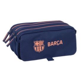Safta F.C.Barcelona 2ª Equipacion Portatodo - 3 Compartimentos con Cremalleras - Bolsillo Frontal - Cinta Adaptable - 1.72L - 215x80x100mm - Color Azul Marino