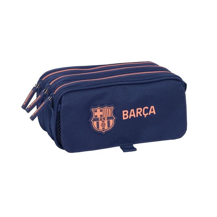 Safta F.C.Barcelona 2ª Equipacion Portatodo - 3 Compartimentos con Cremalleras - Bolsillo Frontal - Cinta Adaptable - 1.72L - 215x80x100mm - Color Azul Marino