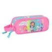 Safta Gabby's Dollhouse Confetti Portatodo - 2 Compartimentos con Cremalleras - Asa Lateral - 1L - 210x60x80mm - Color Rosa