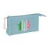 Safta Wicked Portatodo - 3 Compartimentos con Cremalleras - Bolsillo Interior - 0.6L - 220x30x120mm - Color Turquesa