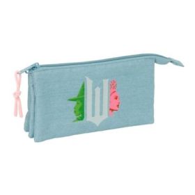 Safta Wicked Portatodo - 3 Compartimentos con Cremalleras - Bolsillo Interior - 0.6L - 220x30x120mm - Color Turquesa