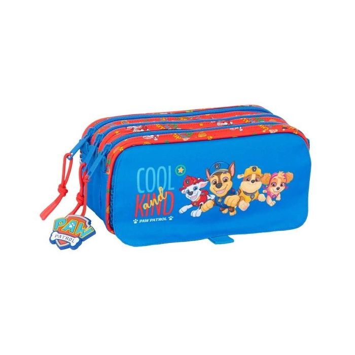 Safta Paw Patrol Cool Portatodo - 3 Compartimentos con Cremalleras - Bolsillo Frontal - Cinta Adaptable - 1.72L - 215x80x100mm - Color Azul
