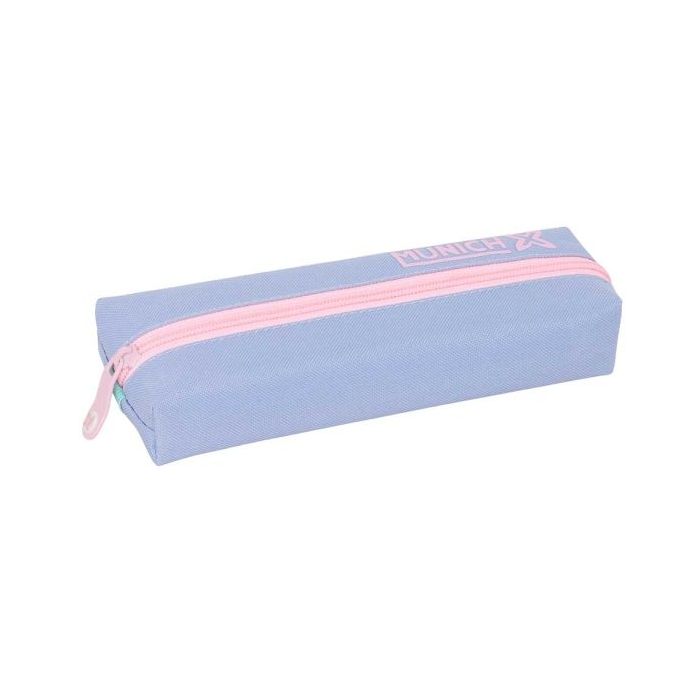 Safta Munich Mellow Portatodo - Cremallera - Goma Elastica - 0.53L - 220x70x40mm - Color Azul Claro