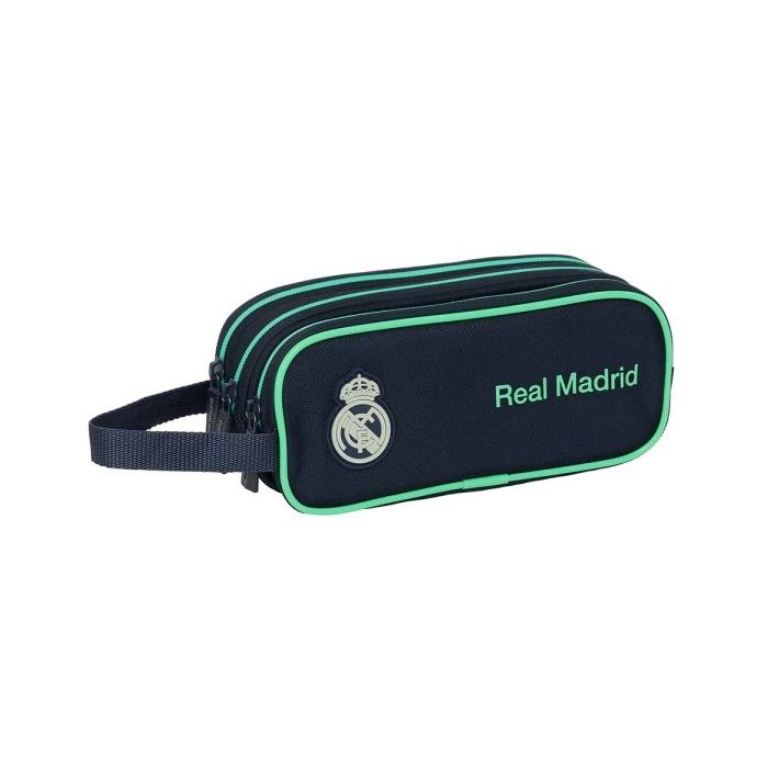 Safta Real Madrid 2ª Equipacion 25/26 Portatodo - 3 Compartimentos con Cremalleras - Asa Lateral - 1.25 L - 1.25L - 210x70x85mm - Color Azul Marino