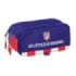 Safta Atletico de Madrid Portatodo - 3 Compartimentos con Cremalleras - Bolsillo Frontal - Cinta Adaptable - 1.72L - 215x80x100mm - Color Azul Marino