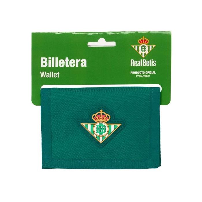 Safta Real Betis Balompie Billetera - Cabecera para Colgar - Cierre con Velcro - Resistente al Agua - Compartimentos Internos - Bolsillo con Cremallera - 125x10x95mm - Color Verde