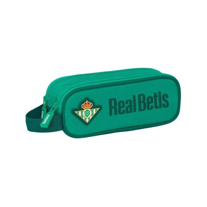 Safta Real Betis Balompie Portatodo - 2 Compartimentos con Cremalleras - 1L - Asa Lateral - Resistente al Agua - 210x60x80mm - Color Verde