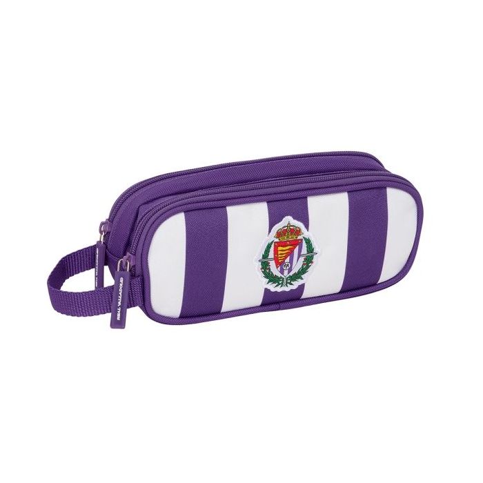 Safta Real Valladolid Portatodo - 2 Compartimentos con Cremalleras - Asa Lateral - 1L - 210x60x80mm - Color Morado