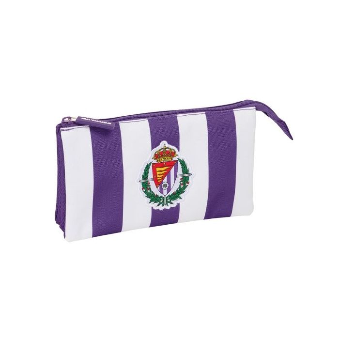 Safta Real Valladolid Portatodo - 3 Compartimentos con Cremalleras - 0.6L - Bolsillo Interior - 220x30x120mm - Color Morado