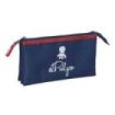 Safta el Pulpo Portatodo - 3 Compartimentos con Cremalleras - Bolsillo Interior - 0.6L - 220x30x120mm - Color Azul Marino