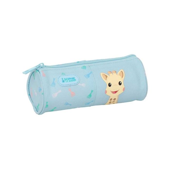 Safta Sophie la Girafe Dreams Portatodo - Tirador Facil de Abrir - Material Reciclado - Resistente al Agua - 1L - 200x70x70mm - Color Azul Claro