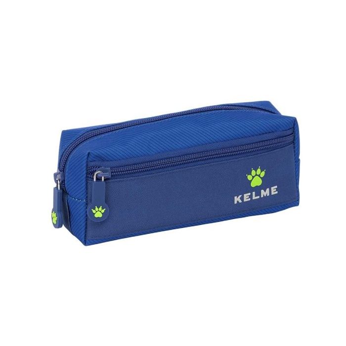Safta Kelme Blue Portatodo - 3 Compartimentos con Cremalleras - Goma Elastica - 0.98L - 220x60x85mm - Color Azul
