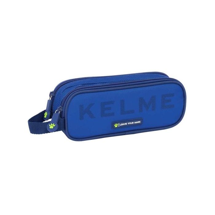 Safta Kelme Blue Portatodo - 2 Compartimentos con Cremalleras - Asa Lateral - 1L - 210x60x80mm - Color Azul
