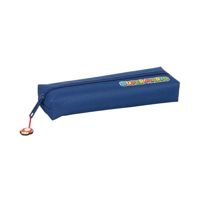 Safta Super Mario Mamma Mia Portatodo - Cremallera - Goma Elastica - 0.53L - 220x70x40mm - Color Azul Oscuro