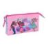 Safta Barbie Portatodo - 3 Compartimentos con Cremalleras - Bolsillo Interior - 0.6L - 220x30x120mm - Color Rosa