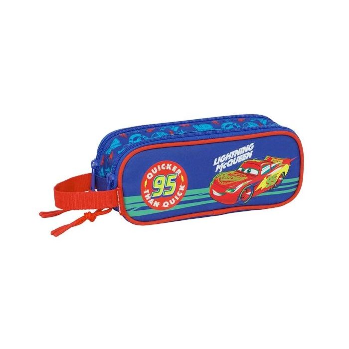 Safta Cars Portatodo - 2 Compartimentos con Cremalleras - Asa Lateral - 1L - 210x60x80mm - Color Azul