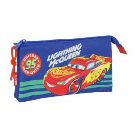 Safta Cars Portatodo - 3 Compartimentos con Cremalleras - Bolsillo Interior - 0.6L - 220x30x120mm - Color Azul