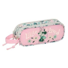 Safta Minnie Mouse Minty Portatodo - 2 Compartimentos con Cremalleras - Asa Lateral - 1L - 210x60x80mm - Color Rosa Pastel