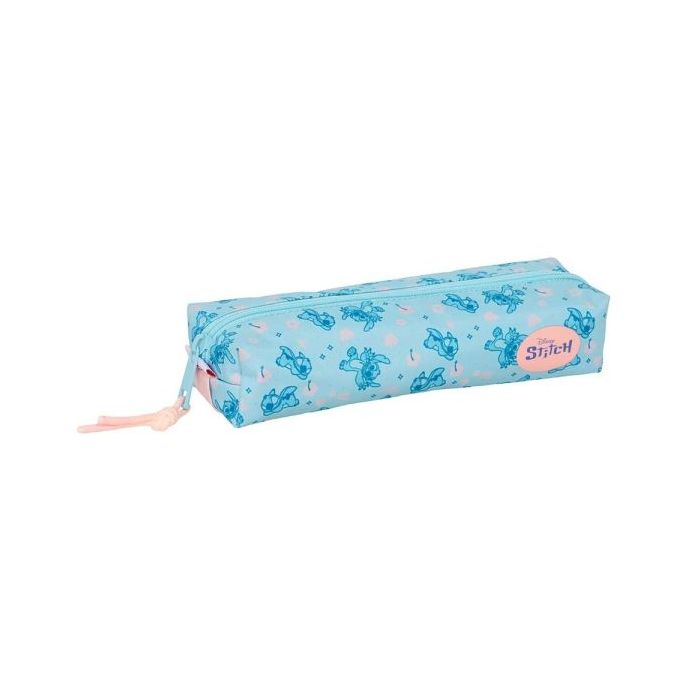Safta Stitch Ohana Portatodo - Cremallera - Goma Elastica - 0.53L - 220x70x40mm - Color Azul Claro
