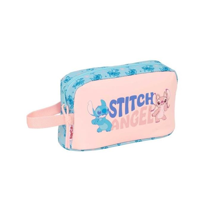 Safta Stitch Ohana Portadesayunos Termico de 1.7L - Interior Forrado en Aluminio - 215x65x120mm - Color Rosa Pastel