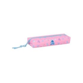 Safta Stitch Bright Portatodo - Cremallera - Goma Elastica - 0.53L - Acabado Brillante - 220x70x40mm - Color Rosa
