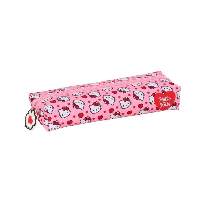 Safta Hello Kitty Portatodo - Cremallera - Goma Elastica - 0.53L - 220x70x40mm - Color Rosa