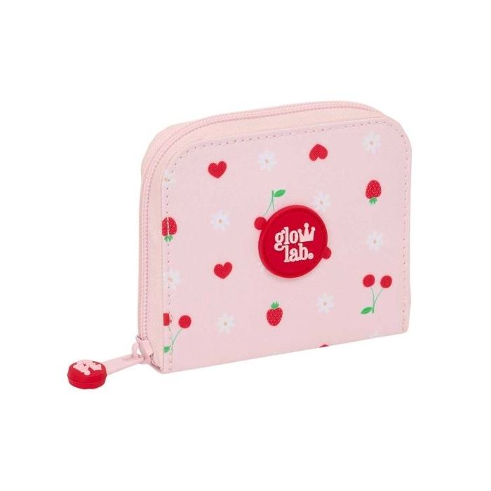 Safta Glowlab Frutitas Monedero con Billetera - Compartimento para Billetes y Tarjetas - Cierre Magnetico en Solapa - Compartimento con Cremallera - 0.10L - 110x20x95mm - Color Rosa