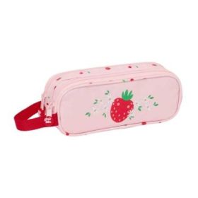 Safta Glowlab Frutitas Portatodo - 2 Compartimentos con Cremalleras - Asa Lateral - 1L - 210x60x80mm - Color Rosa