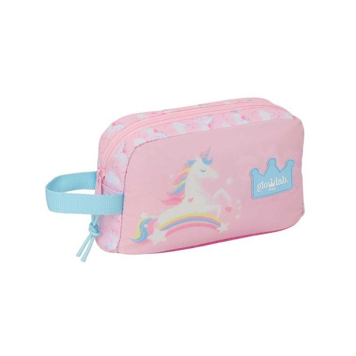 Safta Glowlab Kids Portadesayunos Termico de 1.7L - Interior Forrado en Aluminio - 215x65x120mm - Color Rosa