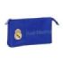 Safta Real Madrid Portatodo - 3 Compartimentos con Cremalleras - Bolsillo Interior - 0.6L - 220x30x120mm - Color Azul