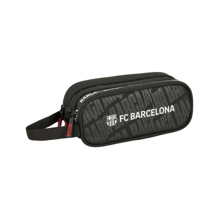 Safta F.C.Barcelona Portatodo - 3 Compartimentos con Cremalleras - Asa Lateral - 1.25L - 210x70x85mm - Color Negro
