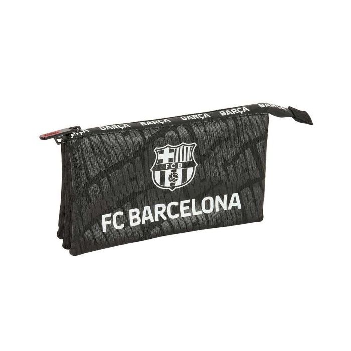 Safta F.C.Barcelona Portatodo - 3 Compartimentos con Cremalleras - Bolsillo Interior - 0.6L - 220x30x120mm - Color Negro