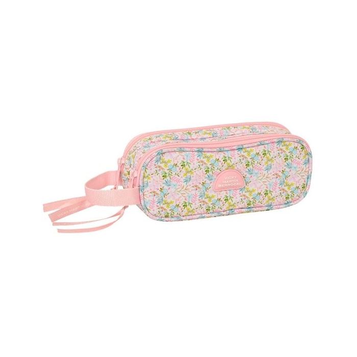 Safta VMB Portatodo - 2 Compartimentos con Cremalleras - Asa Lateral - 1L - 210x60x80mm - Color Rosa