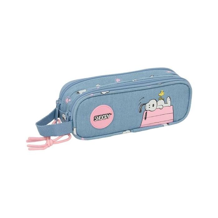 Safta Snoopy Portatodo - Cremallera - Asa Lateral - 1L - 210x60x80mm - Color Azul