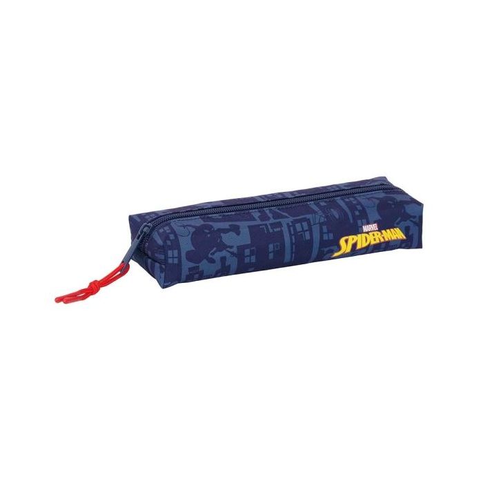 Safta Spider-Man Portatodo - Cremallera - Goma Elastica - 0.53L - 220x70x40mm - Color Azul Marino