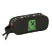 Safta Minecraft Portatodo - 2 Compartimentos con Cremalleras - Asa Lateral - 1L - 210x60x80mm - Color Negro