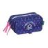 Safta Benetton Drop Portatodo - 3 Compartimentos con Cremalleras - Bolsillo Frontal - Cinta Adaptable - 1.72L - 215x80x100mm - Color Azul Oscuro