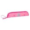 Safta Benetton Heart Portaflautas - Interior Acolchado - Alojamiento para Varilla - Asa Lateral - Borde Reforzado - 0.6L - 370x20x80mm - Color Rosa