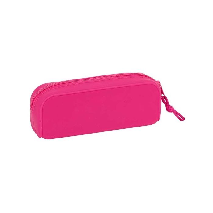 Safta Benetton Heart Portatodo - Cremallera - Silicona - 0.60 L - 185x55x75mm - Color Rosa