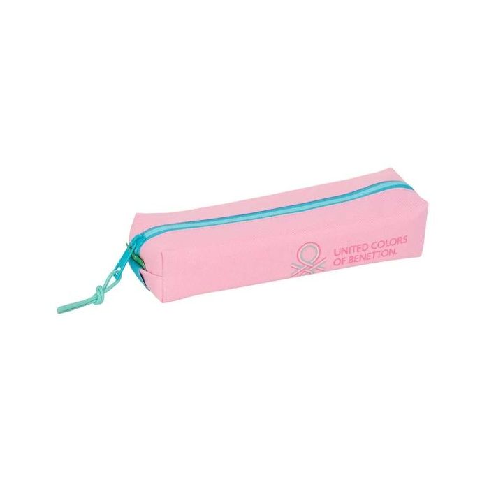 Safta Benetton Dolce Portatodo - Cremallera - Goma Elastica - 0.53L - 220x70x40mm - Color Rosa Pastel
