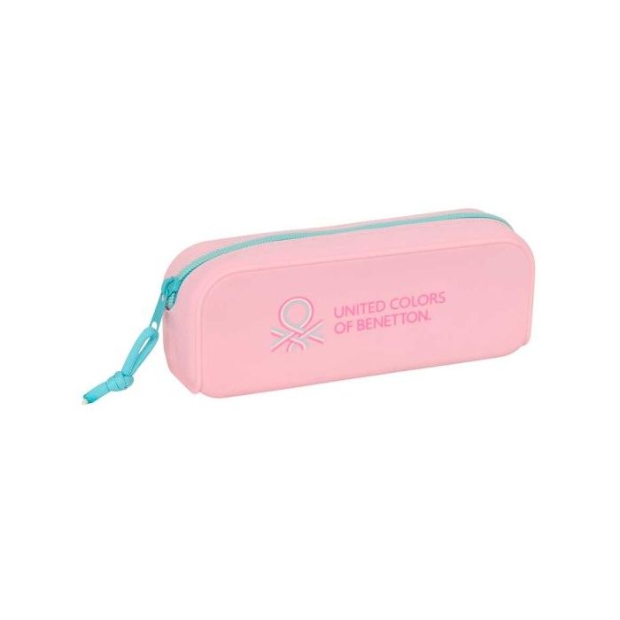 Safta Benetton Dolce Portatodo - Cremallera - Silicona - 0.60L - 185x55x75mm - Color Rosa Pastel